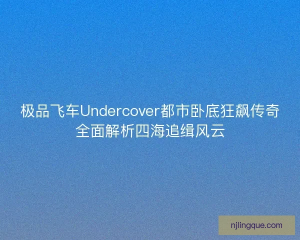 极品飞车Undercover都市卧底狂飙传奇全面解析四海追缉风云 极品飞车Undercover都市卧底狂飙传奇全面解析四海追缉风云